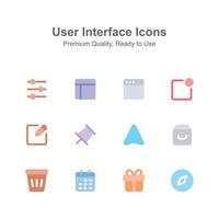 Get your hands on this beautifully designed user interface icons set vector