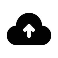 Cloud uploading, cloud with upward arrow, concept of cloud upload vector