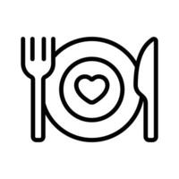 Fork and knife with plate denoting meal design vector