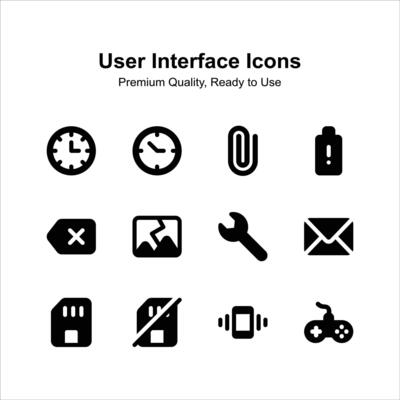 Visually appealing user interface icons set, ready for premium use