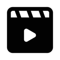 Movie clapper board, filmmaking device icon in modern style, ready to use vector