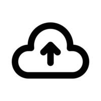 Cloud uploading, cloud with upward arrow, concept of cloud upload vector