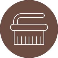 Cleaning Brush Line Circle Icon Design vector
