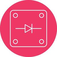 Diode Line Circle Icon Design vector