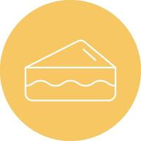 Cheesecake Line Circle Icon Design vector