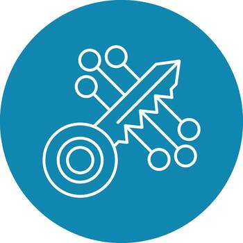 digital llave línea circulo icono diseño vector