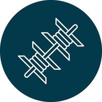 Barbed Wire Line Circle Icon Design vector