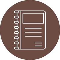 Diary Line Circle Icon Design For Personal And Commercial Use. vector