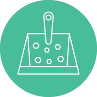 Dustpan Line Circle Icon Design vector