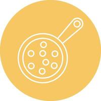 Frying Pan Line Circle Icon Design vector