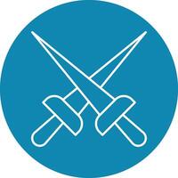 Fencing Line Circle Icon Design For Personal And Commercial Use. vector