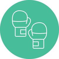 Boxing Gloves Line Circle Icon Design For Personal And Commercial Use. vector