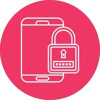 Mobile Security Line Circle Icon Design vector