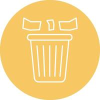 Paper Bin Line Circle Icon Design vector