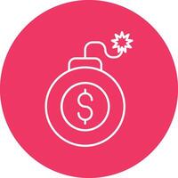 Bomb Line Circle Icon Design vector