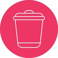 Trash Can Line Circle Icon Design vector
