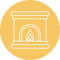 Fireplace Line Circle Icon Design vector