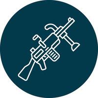 Machine Gun Line Circle Icon Design vector