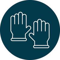 Glove Line Circle Icon Design vector