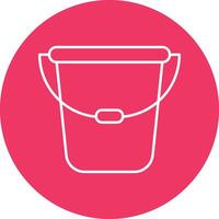 Water Bucket Line Circle Icon Design vector