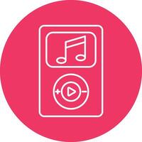 Mp Player Line Circle Icon Design vector