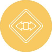 Right And Left Line Circle Icon Design vector