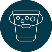 Bucket Line Circle Icon Design vector