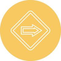 Right Line Circle Icon Design vector