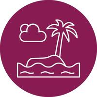Island Line Circle Icon Design vector