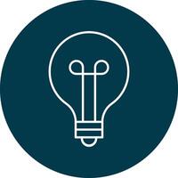 Light Bulb Line Circle Icon Design vector