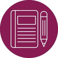 Notebook Line Circle Icon Design vector