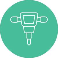Jackhammer Line Circle Icon Design vector