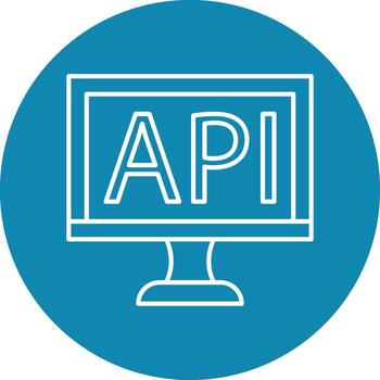 api línea circulo icono diseño vector