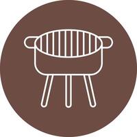 Barbecue Line Circle Icon Design vector