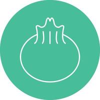 Dim Sum Line Circle Icon Design vector