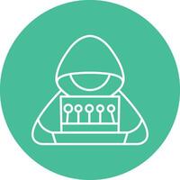 Cyber Attack Line Circle Icon Design vector