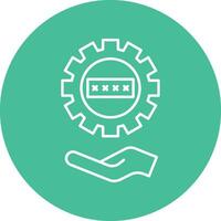 Password Line Circle Icon Design vector