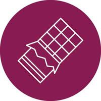Chocolate Bar Line Circle Icon Design vector