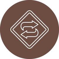 Bidirectional Line Circle Icon Design vector
