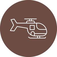 Helicopter Line Circle Icon Design vector