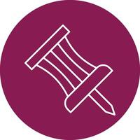 Push Pin Line Circle Icon Design vector
