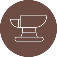 Anvil Line Circle Icon Design vector