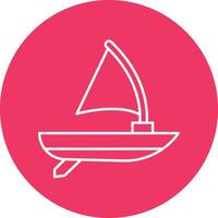Windsurf Line Circle Icon Design For Personal And Commercial Use. vector