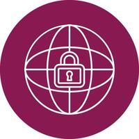 Protected Network Line Icon vector