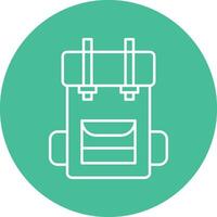 Backpack Line Circle Icon Design vector