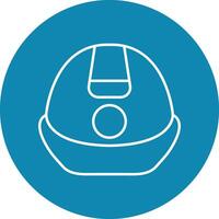 Hard Hat Line Circle Icon Design vector