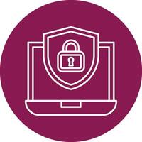 Online Security Line Icon vector