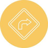 Turn Right Line Circle Icon Design vector