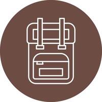 Backpack Line Circle Icon Design vector