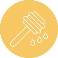 Honey Dipper Line Circle Icon Design vector